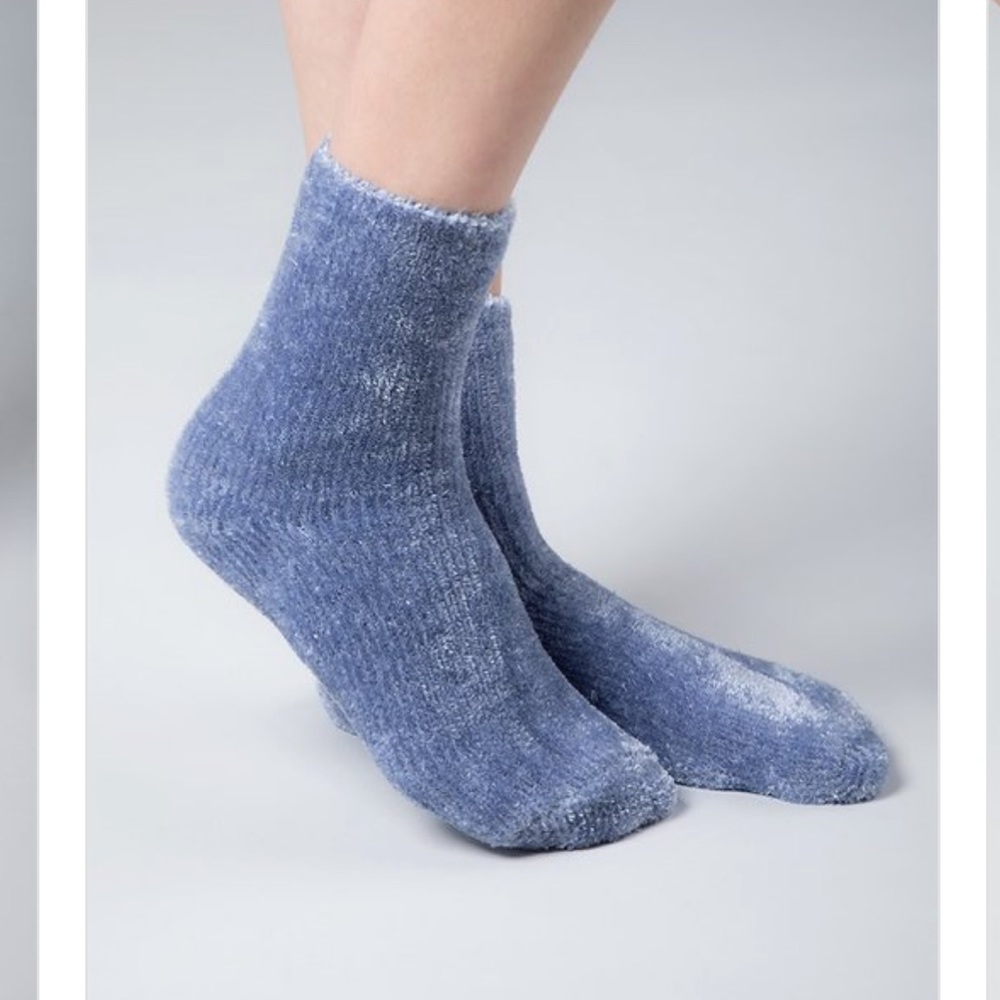 Denim Blue Chenille Socks